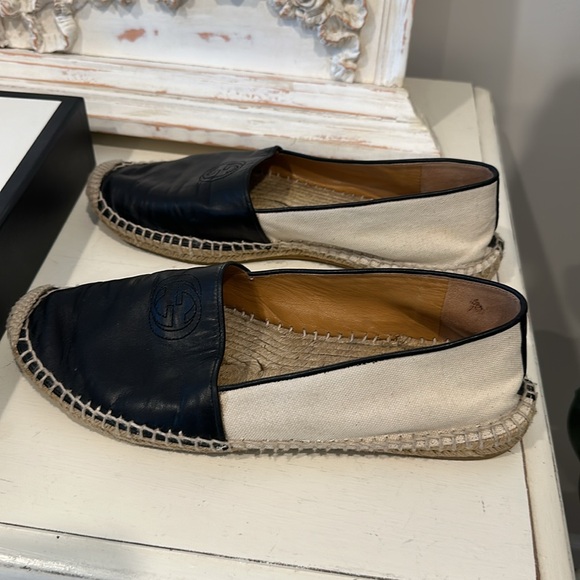 Gucci GG Monogram Leather Slip On Flats Espadrilles - Picture 5 of 7